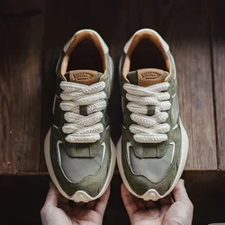 Maden Men's Casual Sports Jogging Sneakers Versatile Comfortable Breathable Shoes Rubber Sole Color-Blocked Shoes for Spring