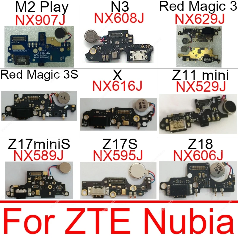 Placa de carregamento usb, carregador com vibrador para zte nubia m2 play n3 red magic 3 3s x z11 mini z17 minis z17s z18 nx907j nx608j