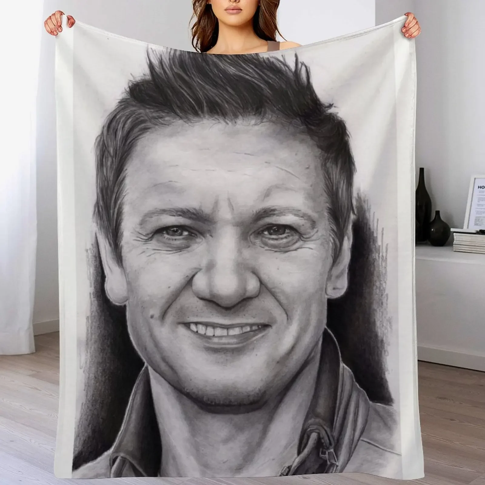 

Jeremy Renner Throw Blanket Soft Luxury Designer Plush Luxury Thicken Blankets