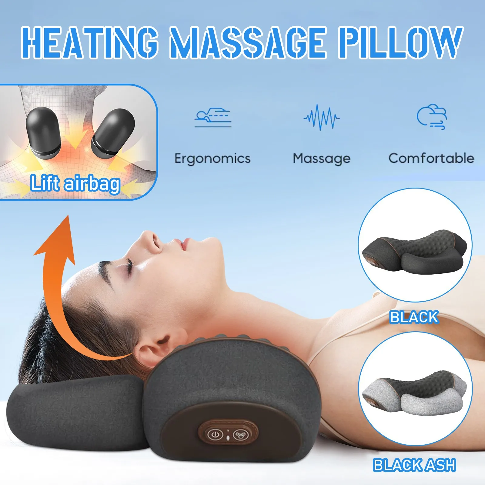 

Подушка для массажа шеи, тяговый массажер с подогревом, 3 в 1, массажная подушка для шеи с подогревом, массажи для шеи, подушки с подогревом, тяга Ce