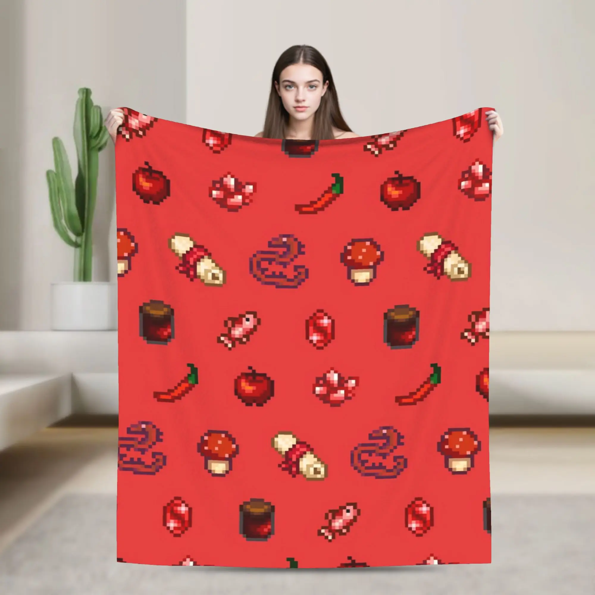 

Stardew Valley Animals Chicken Blanket Decorative Flannel Throw Blanket For Couch Chair Soft Customized Quality Bedspread