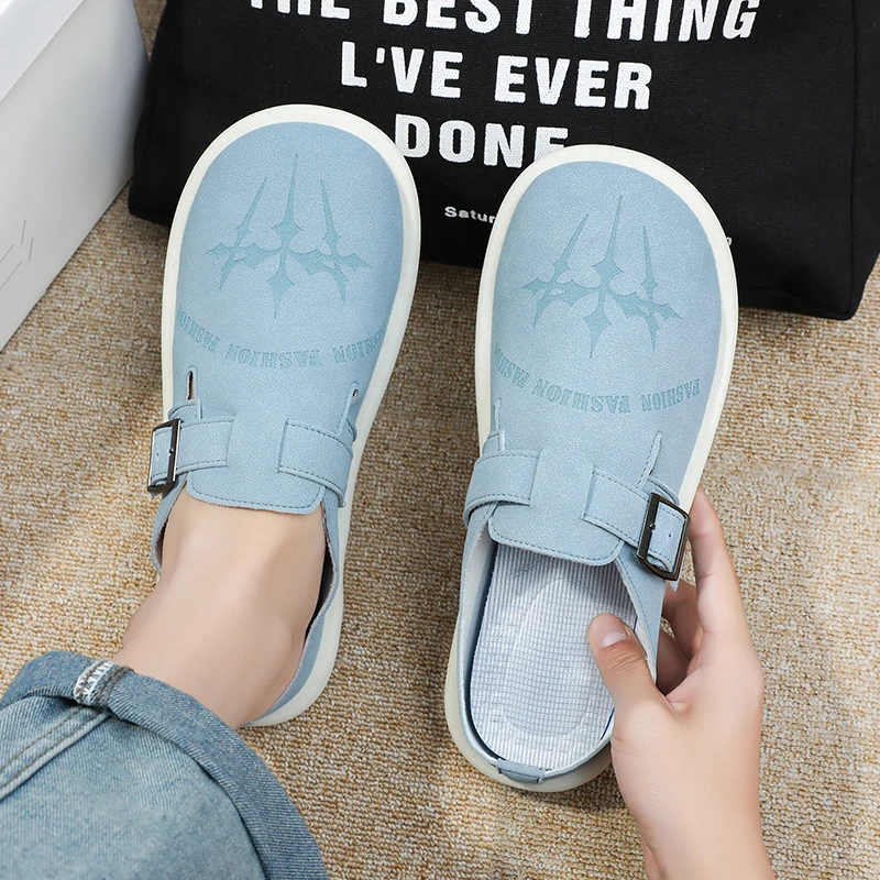 Capispalla da uomo Baotou mezza pantofola 2025 Estate Nuova pantofola pigra alla moda, versatile, traspirante e casual con suola morbida