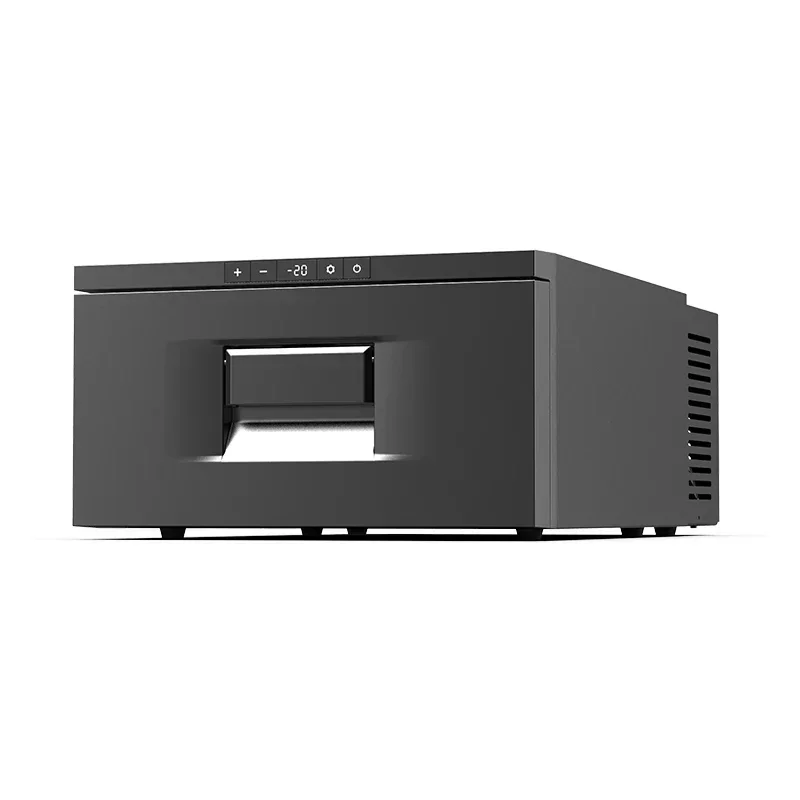 12 and 24 Volts DC 31 Quart Built In Drawer Refrigerator Black for Car RV Truck Outdoor With Drawers