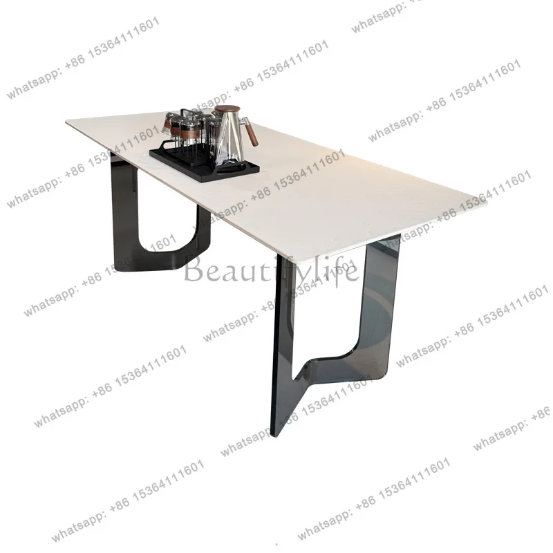 

Minimalist rock slab dining table Modern minimalist premium acrylic household rectangular table