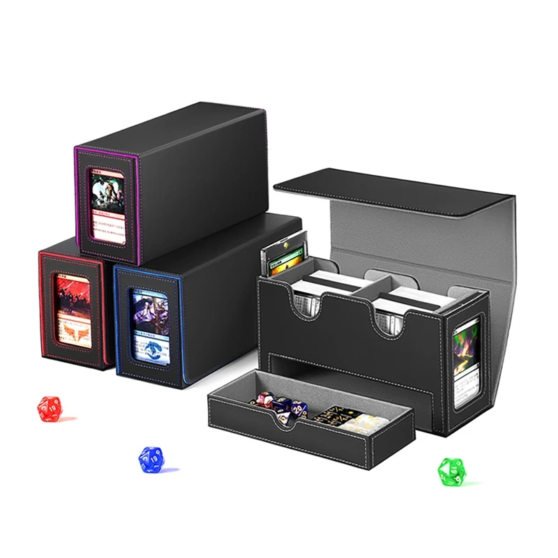 Магнитный органайзер 3-в-1 для хранения игровых карт на 200+ карт с двойными боковыми окошками