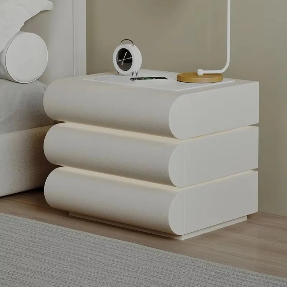 Children's Corner Nightstand Bedside Storage Cabinet With Snack Table For Bedroom Application