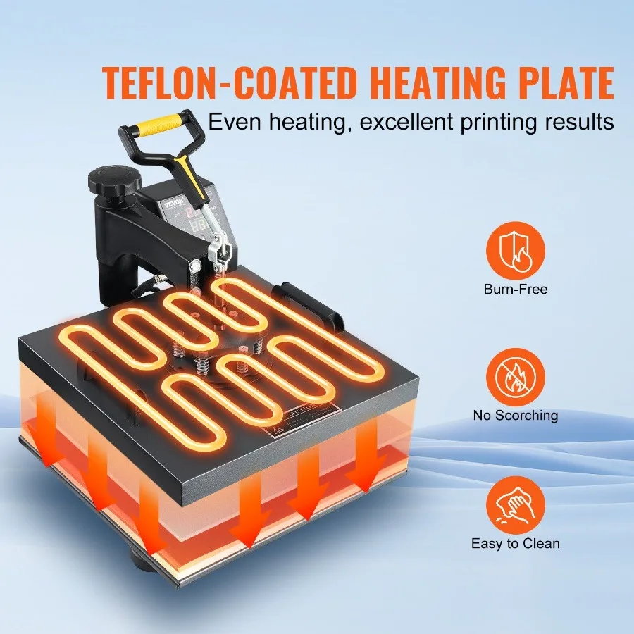 Machine de presse à chaud 15x15 pouces, 8 pièces, 1050W, Combo numérique multifonctionnel, Machine de transfert de chaleur par Sublimation, double affichage LED pour T