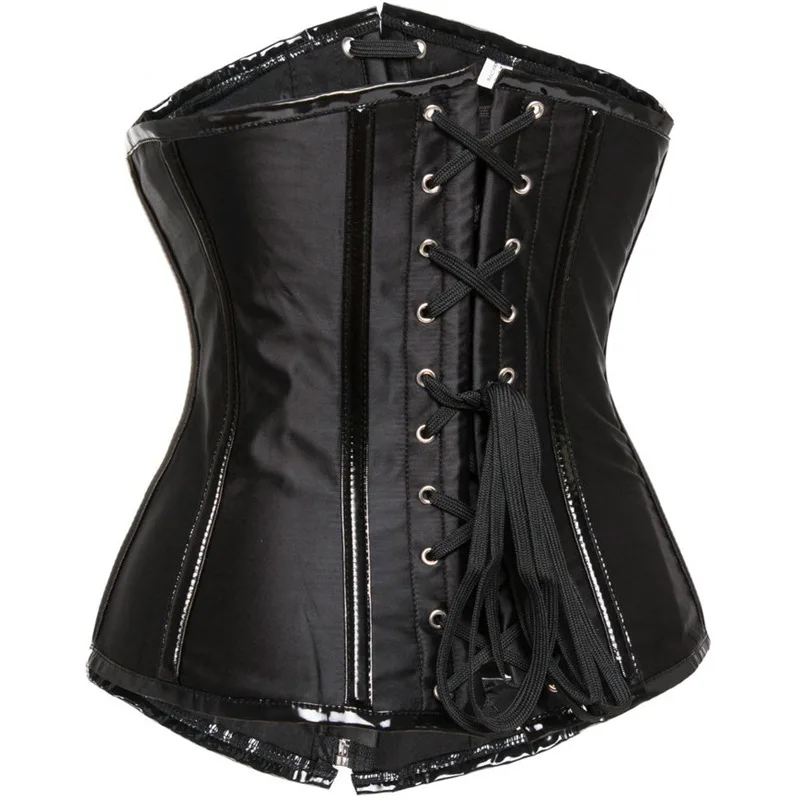 Red Front Zipper & Belt Buckle Gothic Steampunk Corsets For Women Slimming Waist Training Corset Underbust Sexy Vintage Clothes