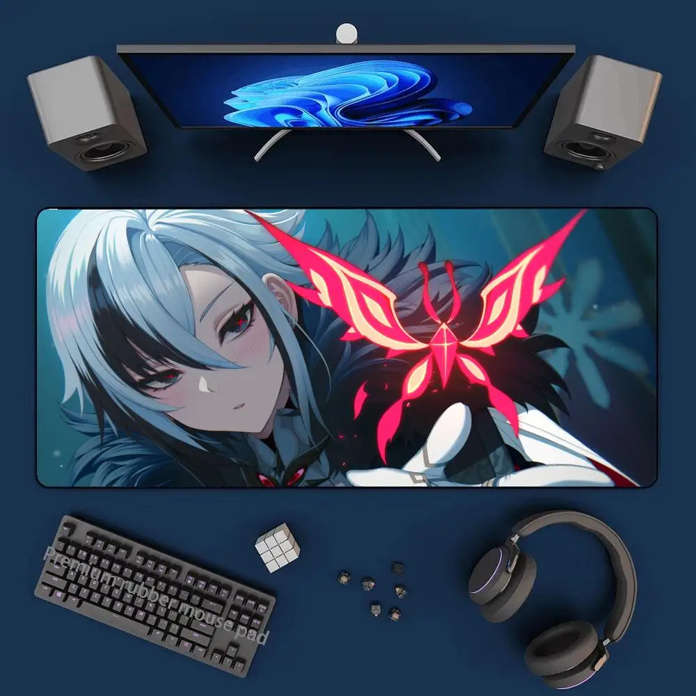 

Genshin Impact Arlecchino Mouse Pad Anime Cartoon Girl Keyboard Rug PC Gaming Accessories Mousepad Laptop Desk Mat