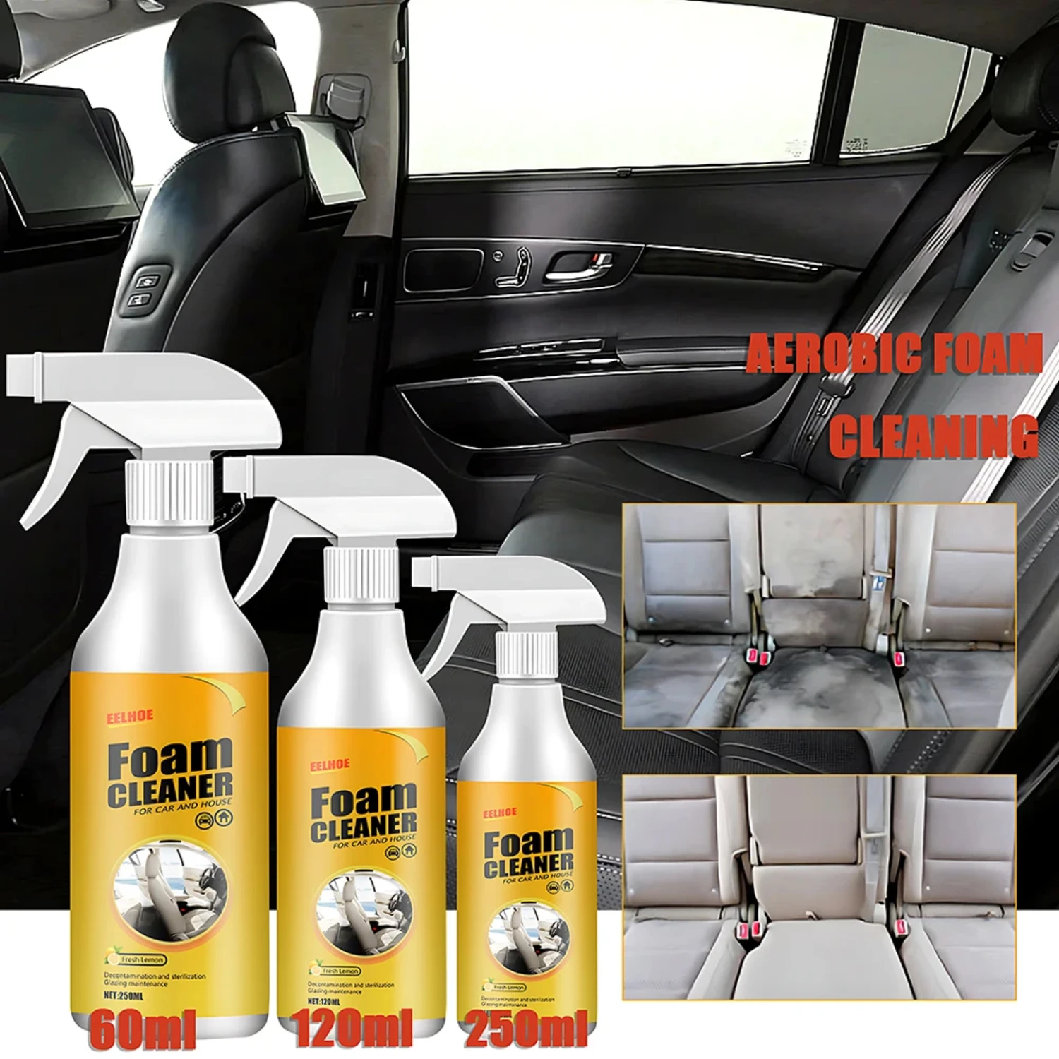 

Multifunctional Foam Cleaner Car Interior Stain Removal and Cleaning Leather Seat Foam Cleaner Spray Foam Maintenance Wash Car