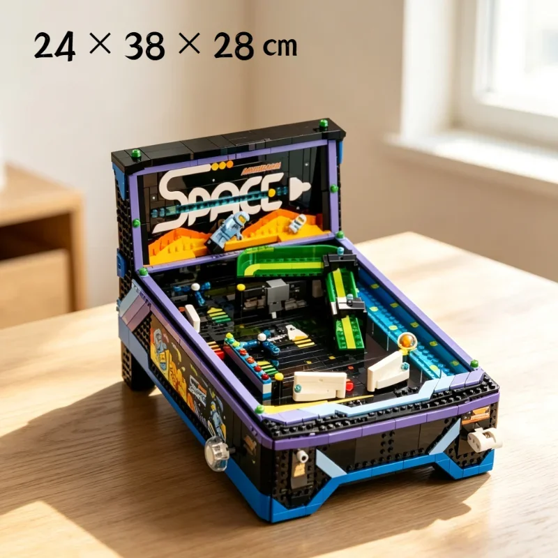 Creative New Arrival 2274PCS Arcade Pinball Machine Building Blocks Model, Arcade Game Toy for Collectors DIY Assembly Gift