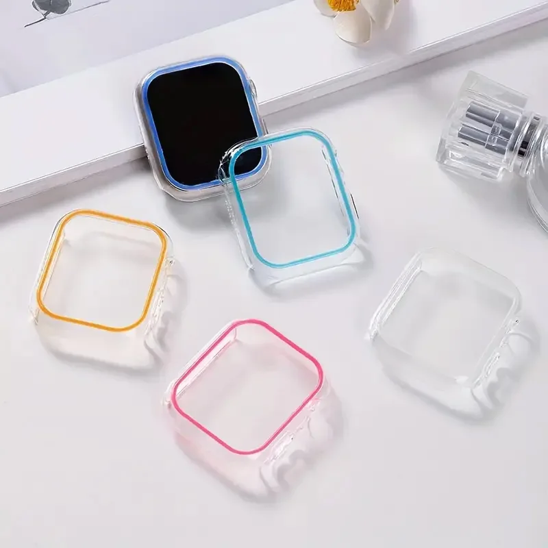 Capa luminosa para Apple Watch 46mm 42mm 49mm 45mm 41mm 40mm 44mm Capa rígida para PC para iWatch Ultra 10 9 8 7 6 SE 5 4