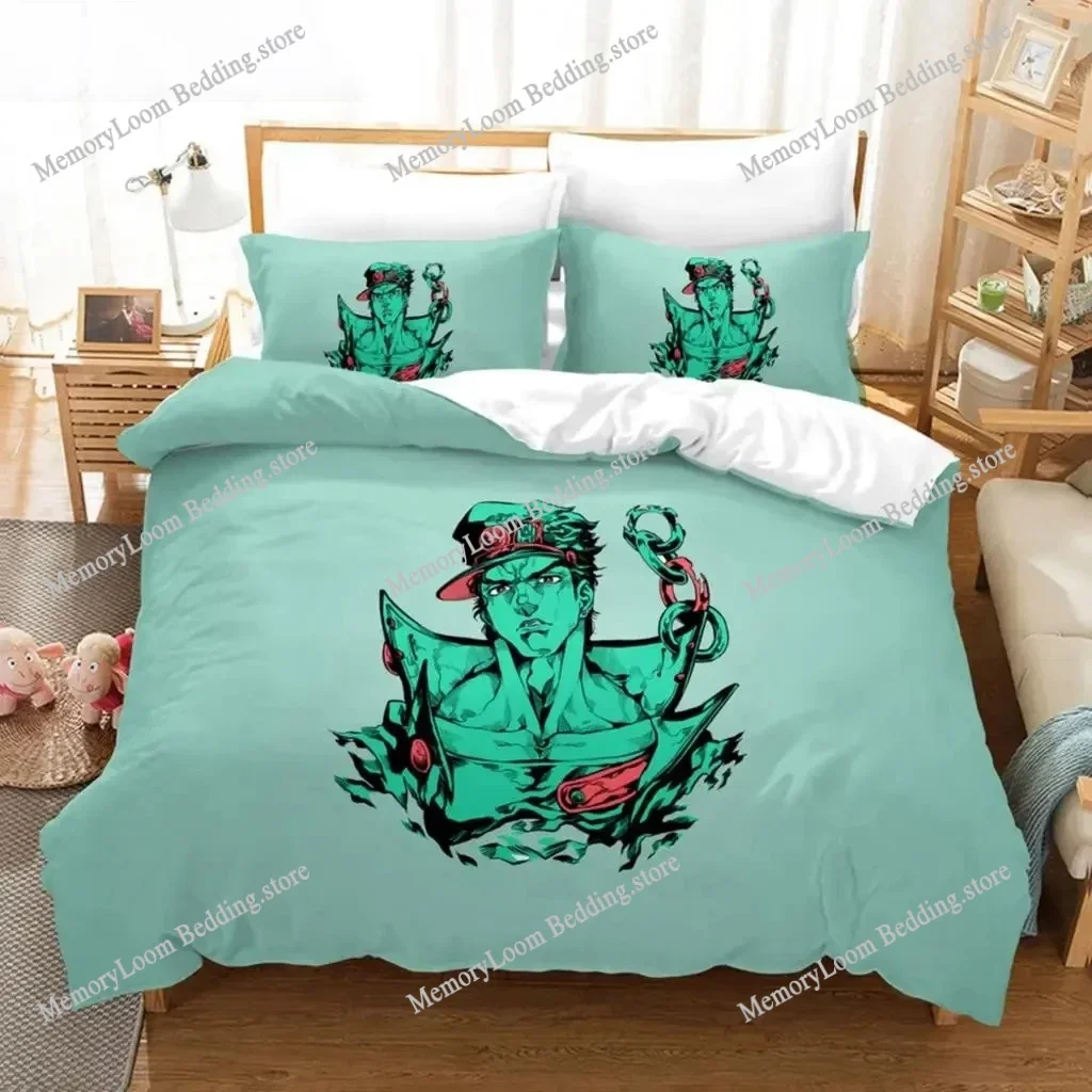 

Anime JoJo Bizarre Adventure Jotaro Kujo Bedding Set Boys Girls Twin Queen Size Duvet Cover Pillowcase Bed Kids Adult