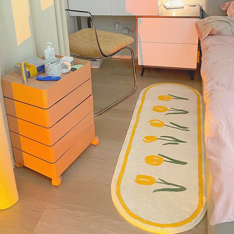INS Fluffy Soft Bedroom Carpet Cute Children's Bedside Rug Kids Room Non-Slip Baby Playmats Long Living Room Mats 러그 Alfombra
