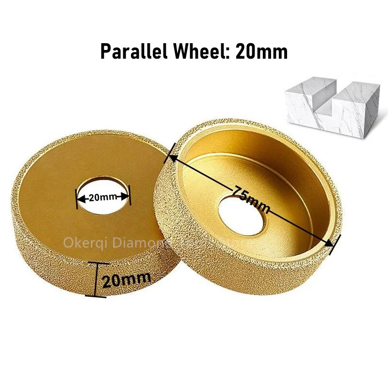 Bohrung 20mm, Durchmesser 3 Zoll/75mm, vakuumgelötetes Diamantschleifrad, parallel geformte Halbrundkanten-Profilschleifscheibe 5-45mm – Detail 7