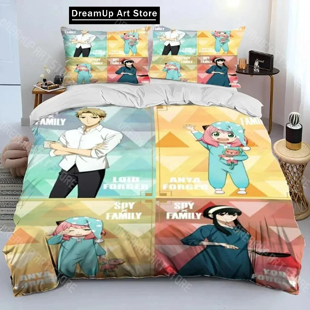 

Anime SPY×FAMILY Anya 2_3PCS Bedding Set Boys Girls Twin Queen Size Duvet Cover Pillowcase Bed Kids Adult Fashion Home Textile