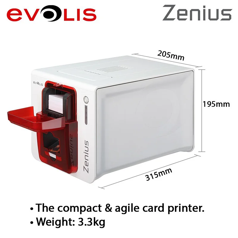 Original Evolis Zenius Single-sided Plastic pvc id Card Printer Machine Printing Machine Sublimation Color Ribbon Access Badge