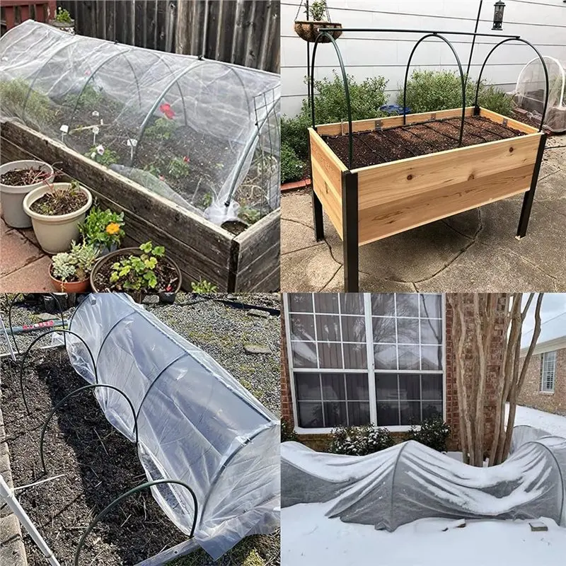 ABGE-DIY Greenhouse Hoops, Plant Protection Cover, Garden Hoops For Raised Beds, Row Cover, Garden Netting Insect Screen Arch