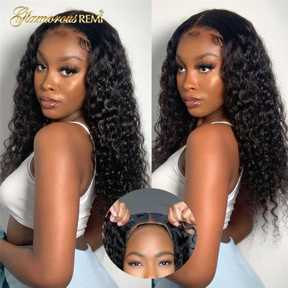 

Curly Human Hair Wig Brazilian Pre Cut Lace Curly Lace Front Wig Natural Color Glueless Wig Human Hair Preplucked Ready To Wear