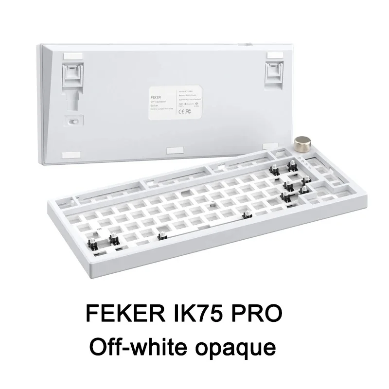 Imagem -05 - Kit de Teclado Mecânico Feker Teclado Personalizado sem Fio Tri Mode Rgb Qmk Via Silicone Pad Ik75 Pro 75 Dial Knob Ik75 Pro