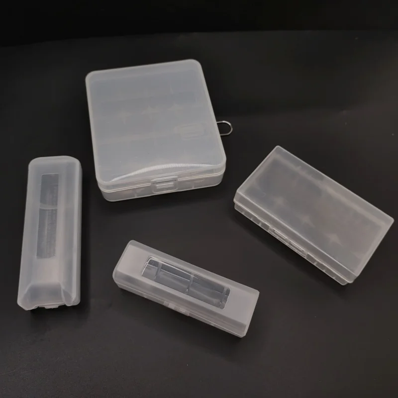 1pc pp fosco branco 18650 caixa de armazenamento de bateria para seção única pontiaguda estendida, cabeça plana única, seção dupla ou 4 peças