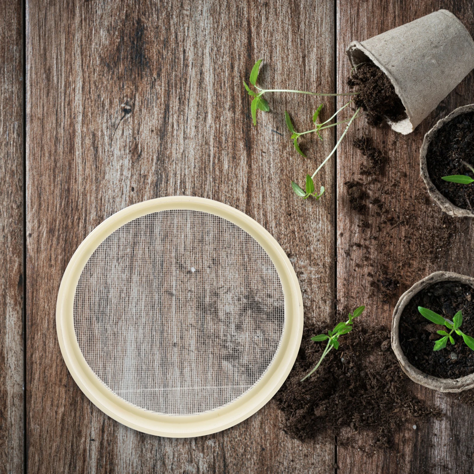 

Nylon Strainer PVC Material Mesh Sieve Garden Soil Sifter Tool Home Strainer S Sifter Practical Sieve Non Spill Bowl Toddler