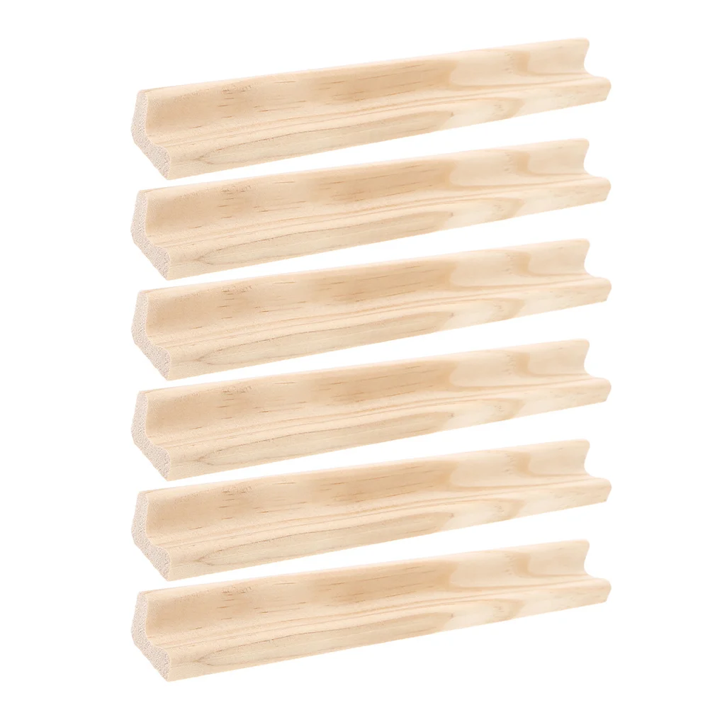 

6Pcs Natural Wood Letter Display Trays 19Cm Unfinished DIY Craft Base Wooden Home Decor Holder Wood Trays for Letter Display