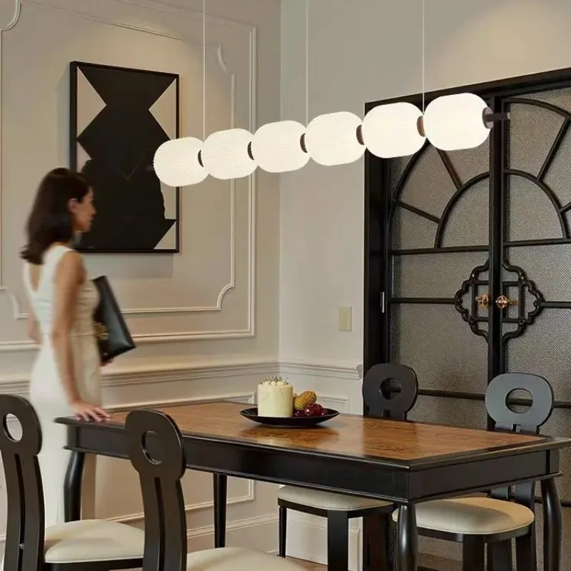 2026 for French Cream Style Chandelier Bar Restaurant Pendant Light Simple Living Room Tea Room Wabi Sabi Designer Strip