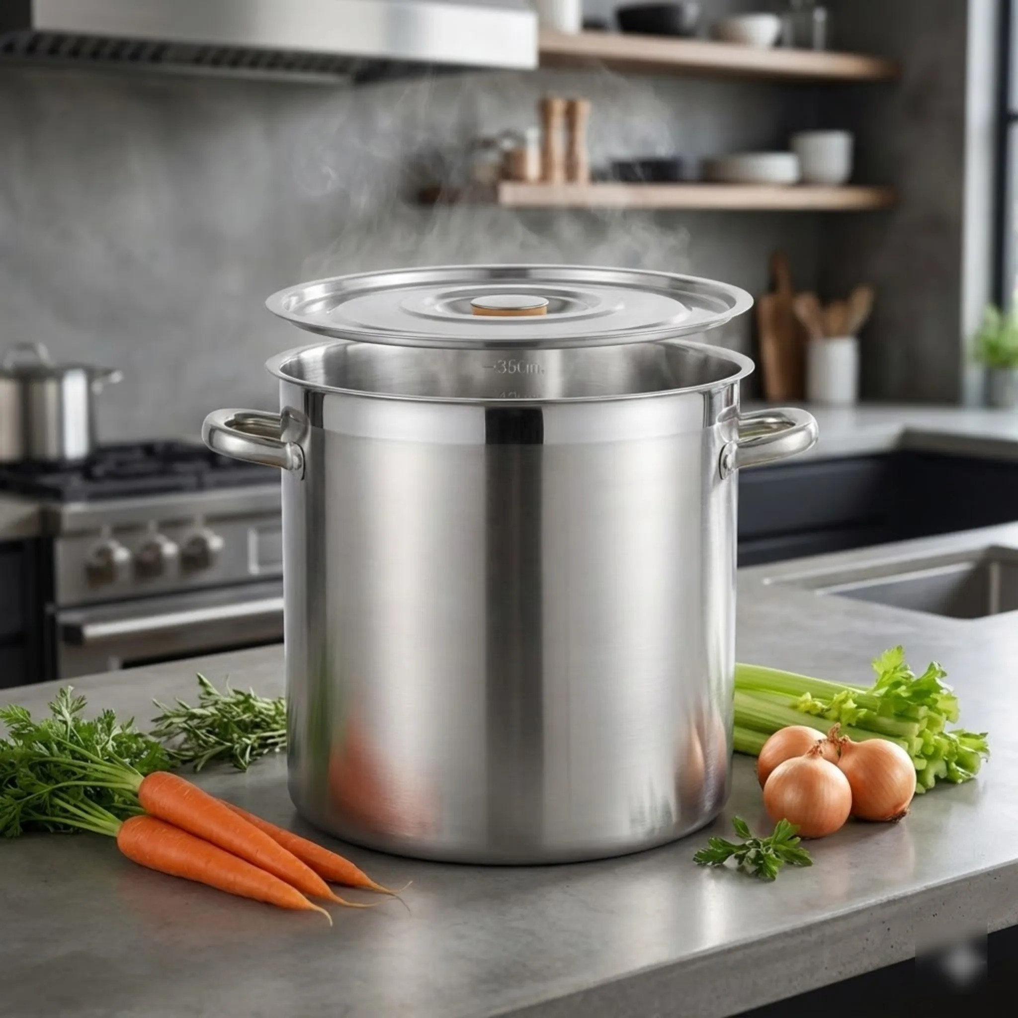 

35L Stainless Steel Stock Pot Commercial Home Kitchen Large Capacity Soup Brew Kettle With Lid