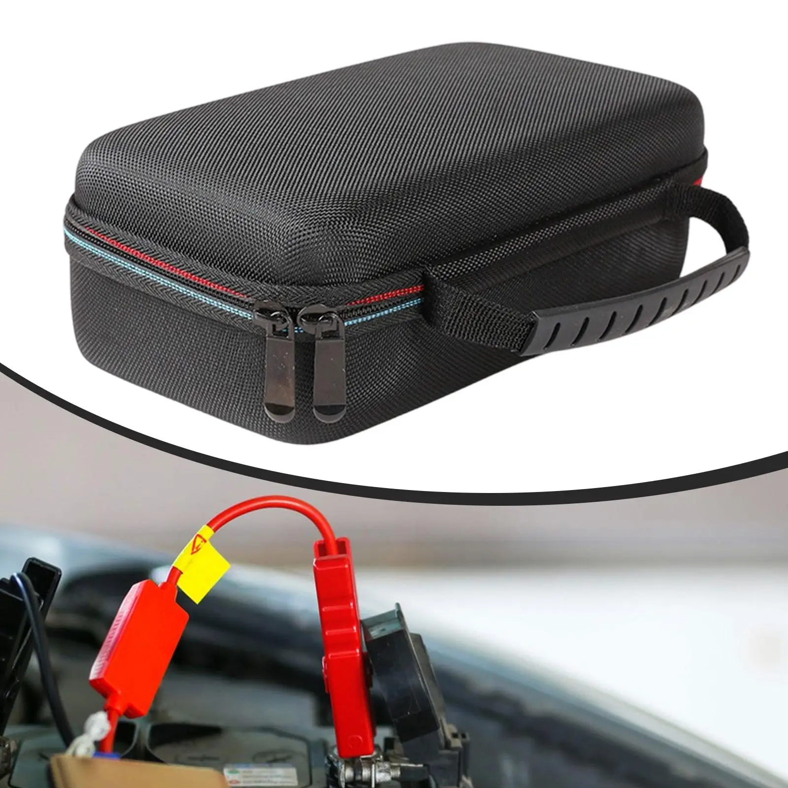 Car Starter Case Hard Carrying Case Portable Protection,Emergency,Waterproof,Holder with Mesh Pocket EVA Organizer