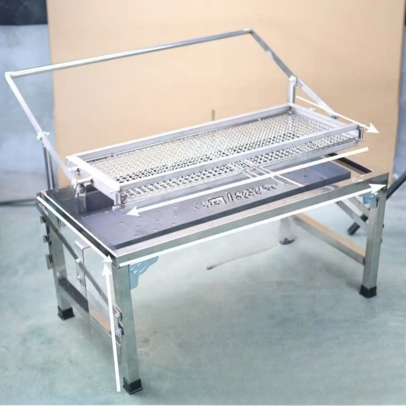 Liftable stainless steel flip barbecue grill household portable rotatable