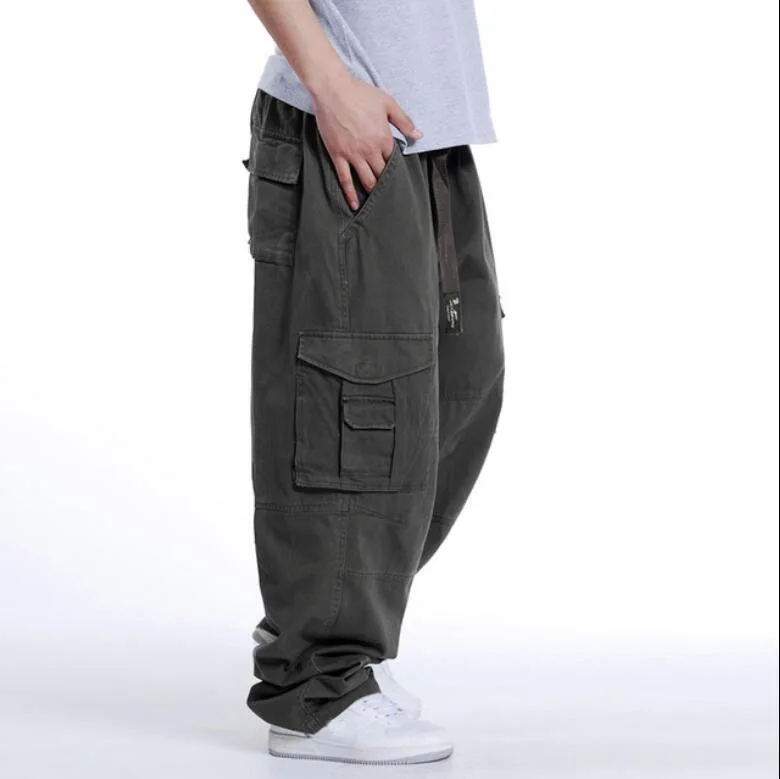 Pantalones Cargo sueltos de 145kg para hombre, pantalón informal de talla grande 6XL, 7XL, 9XL, 10XL, 4 colores, primavera y verano