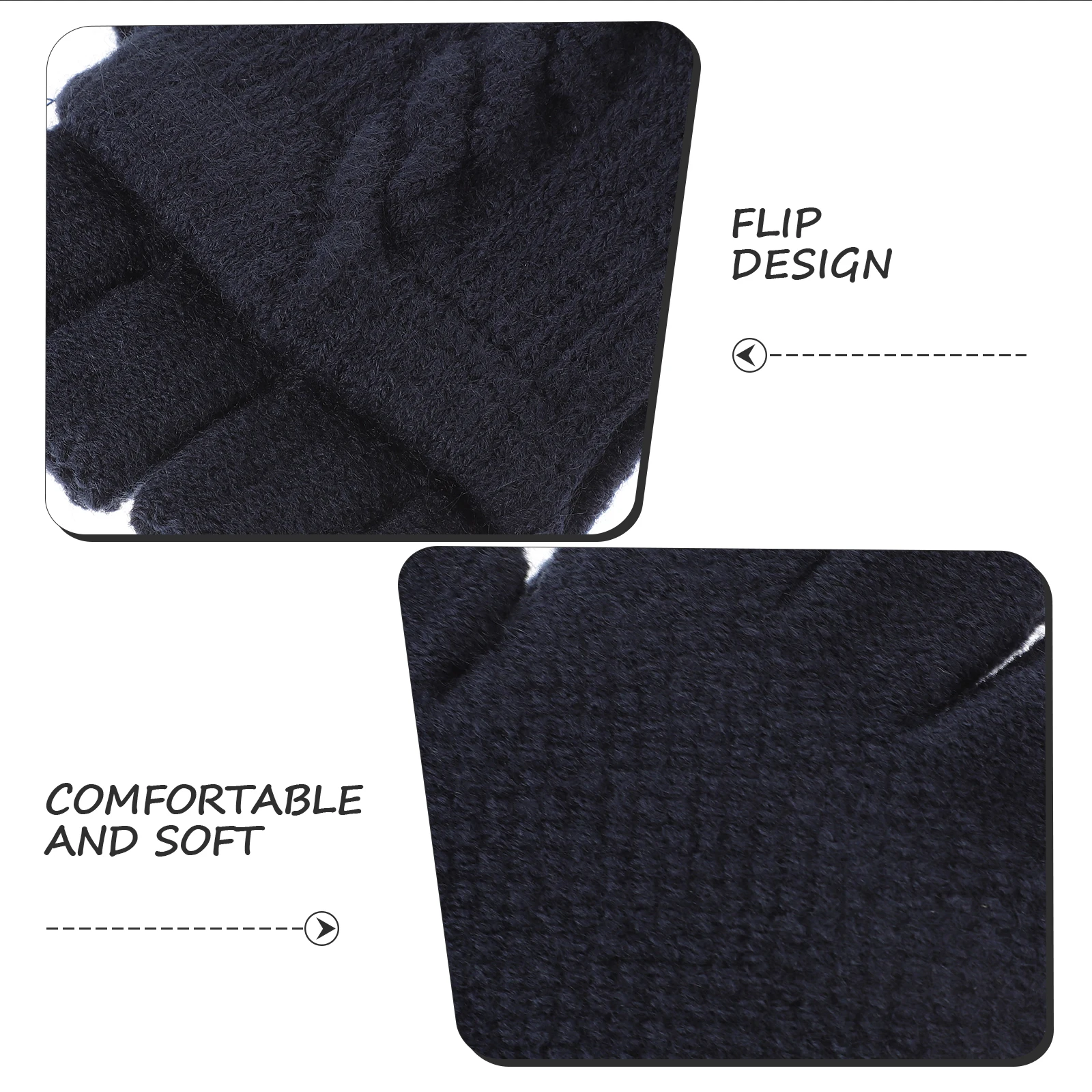 زوج واحد من قفازات النساء بدون أصابع دافئة قابلة للتحويل من الكشمير الأكريليك نصف اصبع للاستخدام في الطقس البارد في الهواء الطلق