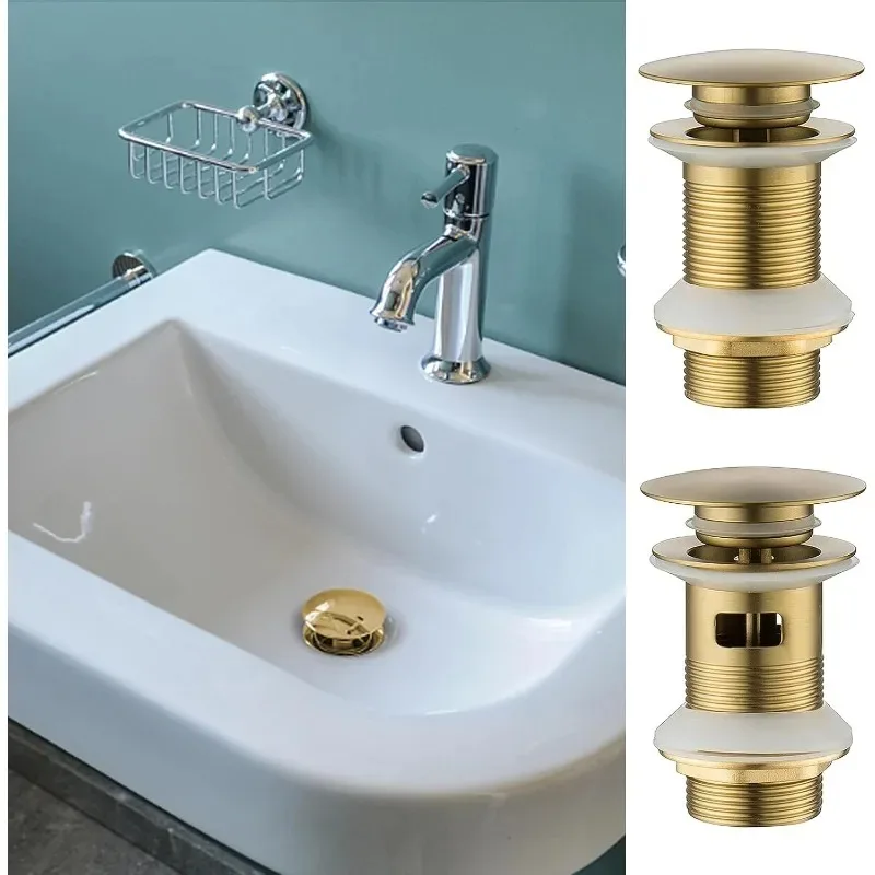

Plugs Drain Basin Sink Drain with Overflow Bathroom Kitchen Sink Strainer Shower Drain Stopper Pop Up Non Porous Large Bounce
