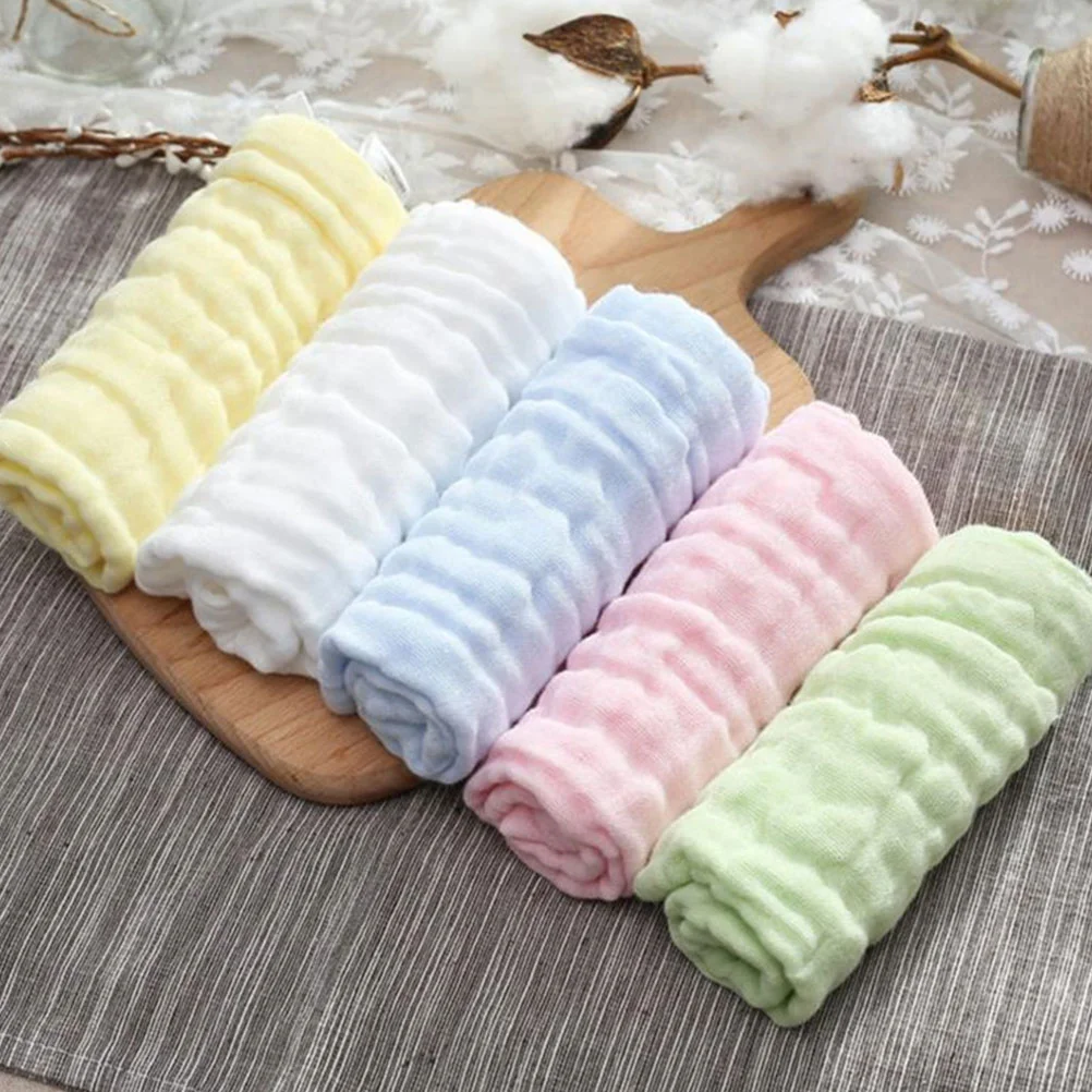 Washcloths 100% Organic Cotton Baby Infant Baby Towels Extra Muslin Square Towel, Washing& Feeding Towel for Toddler Kids ( 8 )
