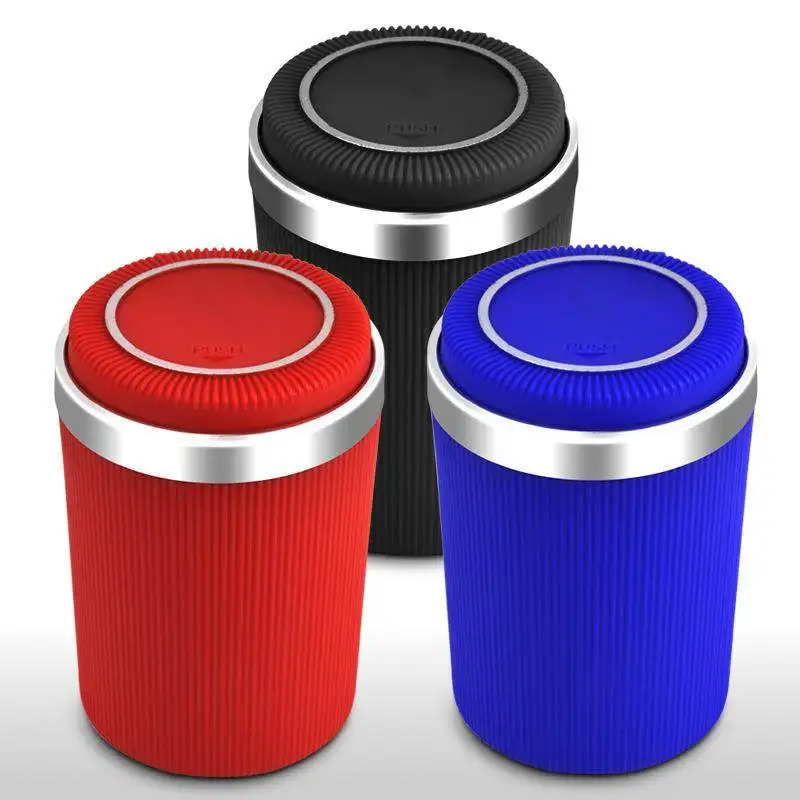 Car Cigarette Ashtray Cup Kit With Lid With LED Automatic Light Indicator Ashtray Cups Holder Organizer Box Interior Accessories view 6