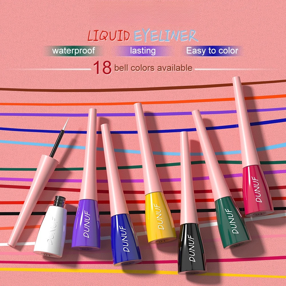 Matte Dark Green Liquid Eyeliner Pencil Waterproof Makeup Colorful Liquid Eye Liner Ultra-thin Long-Lasting Quick-Dry Eye Liner