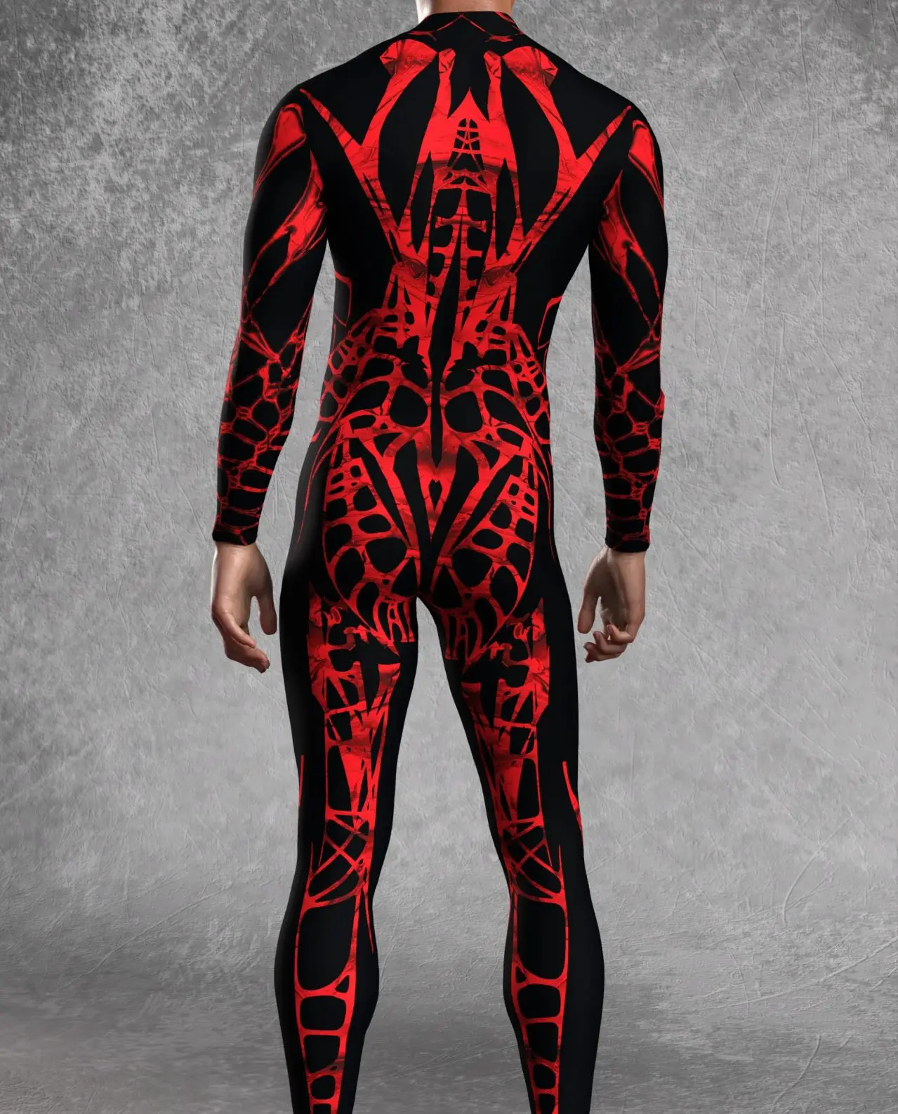 Halloween Schwarz-Weißes Spinnennetz Cosplay Bodysuit Kostüm Karneval Kunst Slim Jumpsuit Performance Karnevalsparty Zentai – Detail 12