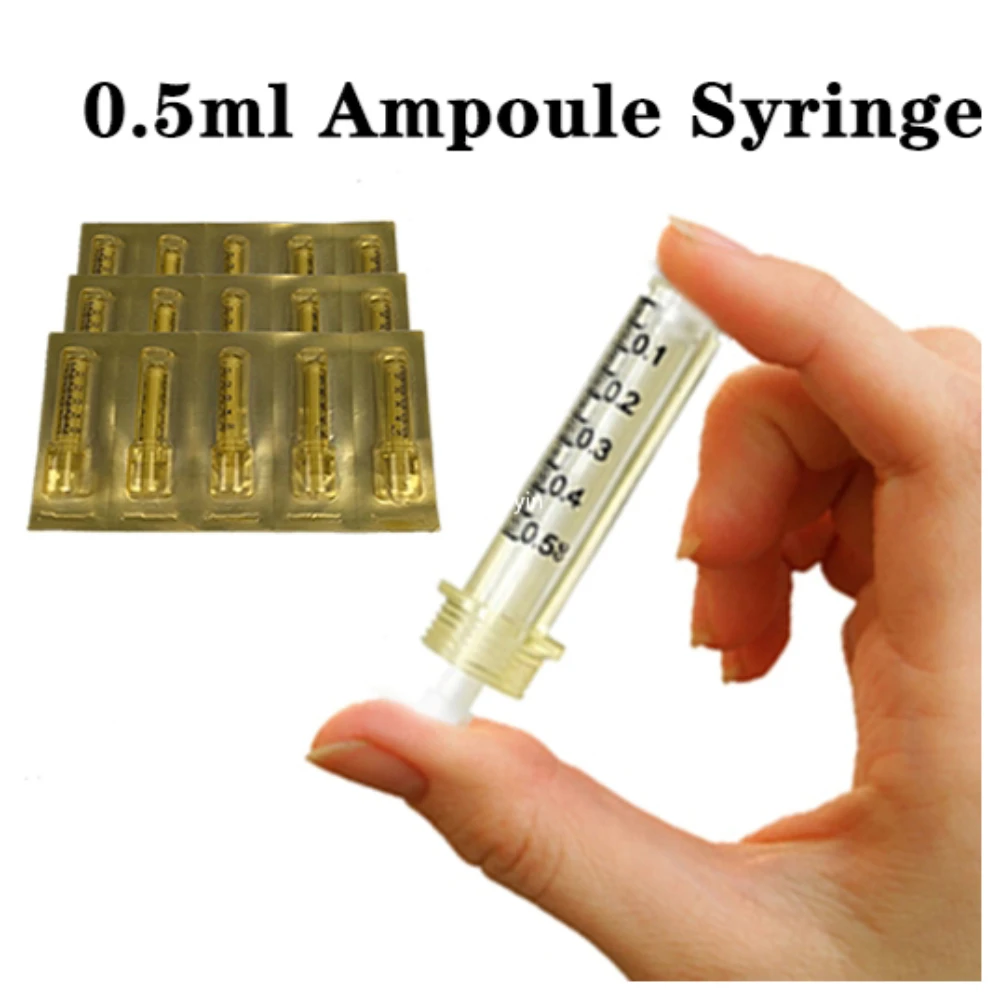 0.3/0.5ml Syringe Ampoule head Medicine needle for Atomization hyaluron gun hyaluron pen High Pressure wrinkle removal water