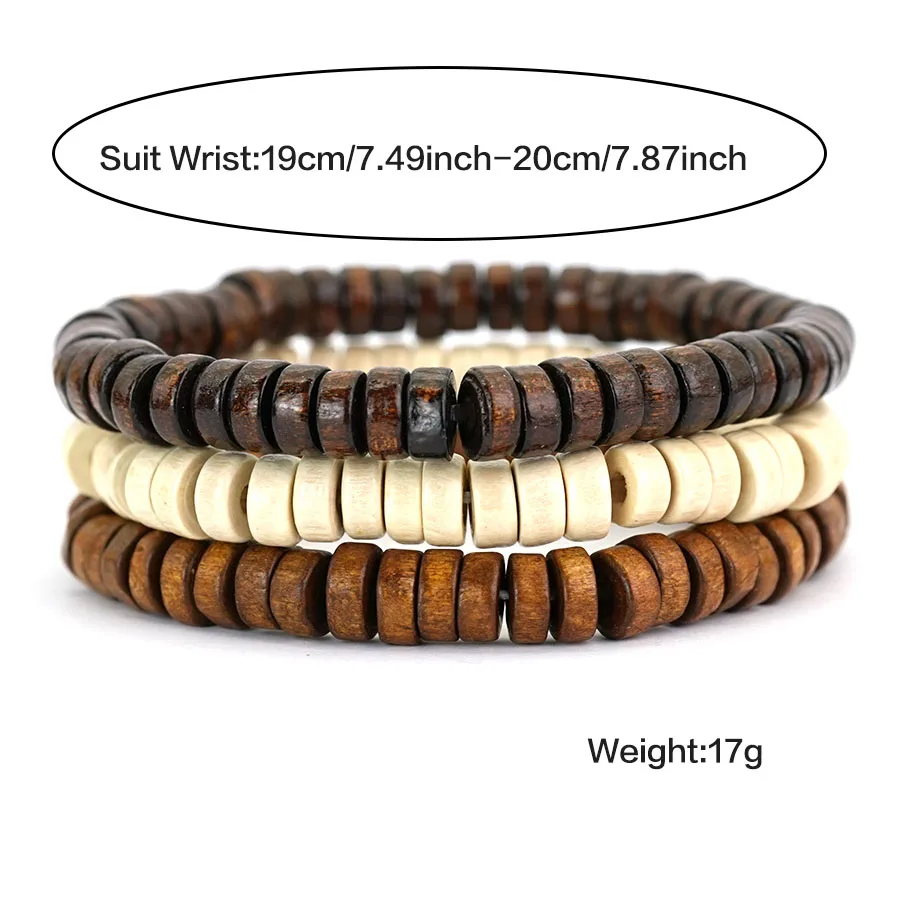 Handmade Coconut Shell Bead Bracelet For Men Wooden Beads Braclet Summer Beach Meditation Jewelry