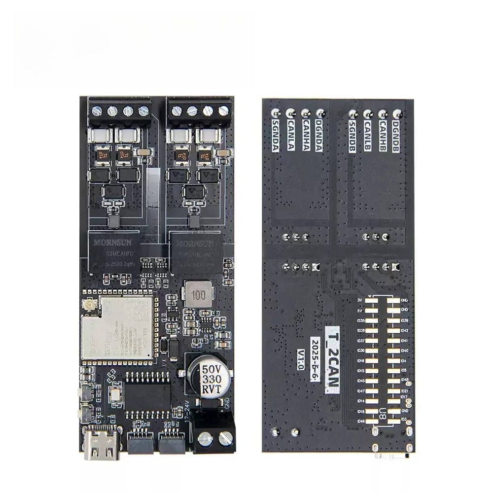 T‑2CAN ESP32‑S3 IoT Development Board Dual CAN Bus Module WiFi Bluetooth QWIIC Interface Support DC12‑24V Input