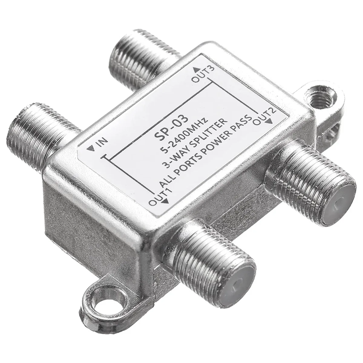 3 Way Coaxial Cable Splitter,5-2400MHz,Wroks with CATV,STB Box,Satellite,Antenna System,High Speed Internet, Network