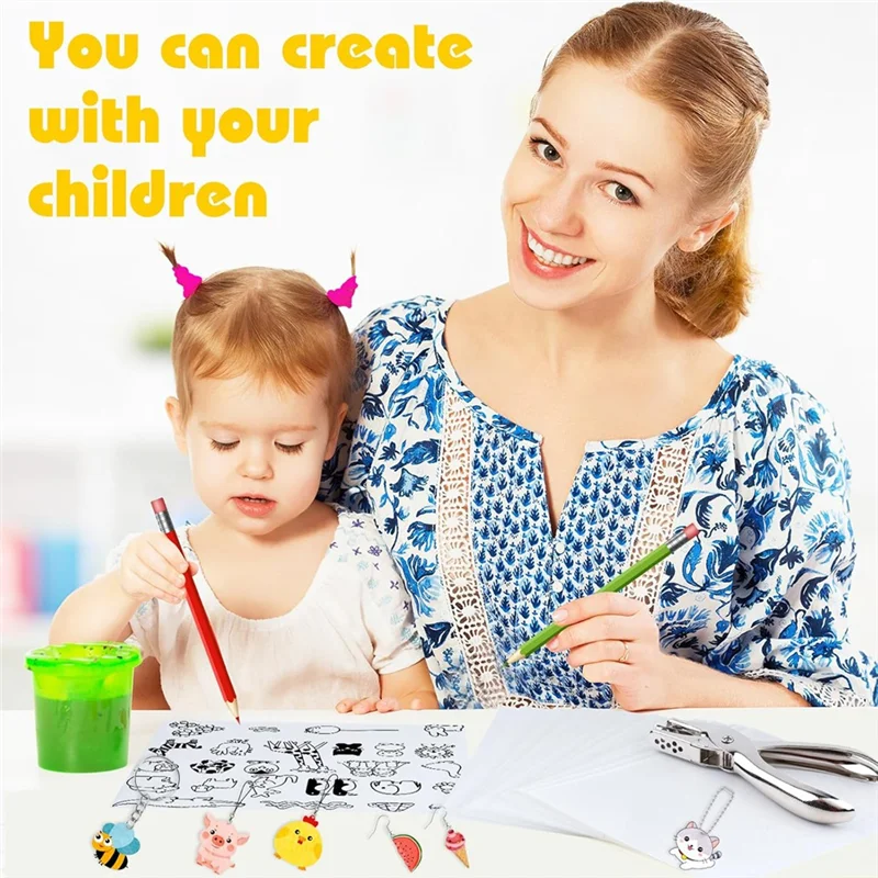 

CYCLI-термоусадочный пластиковый лист, набор для творчества, бумажный брелок, набор для поделок, отпечаток руки, маркировка ко Дню матери