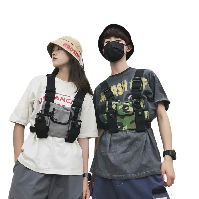 Unisex Tactics Chest Bag Functional Men Women Fashion Bullet Hip Hop Vest Streetwear Bag Waist Pack Chest Rig Bag 4 Colors