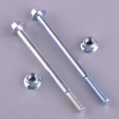 2Pcs Engine Mount Bolt Set 105mm 110mm For Pit Dirt Bike Motor Motorcycle Metric Hex Head Flange Silver