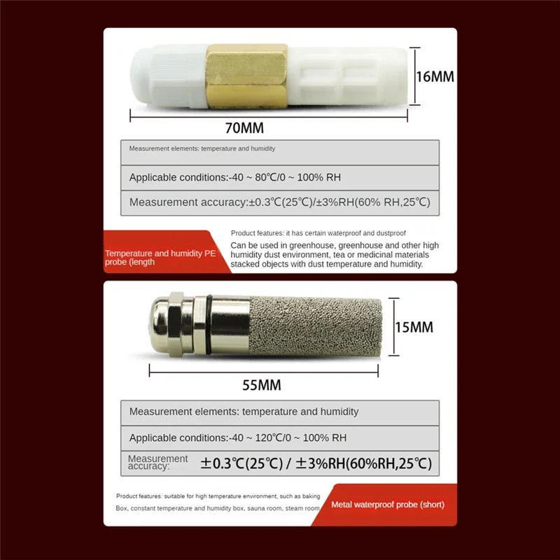 DC5-28V RS485 Датчик температуры и влажности Modbus XY-MD03 Коллектор температуры и влажности - Металлическая головка Прочный-ABJU