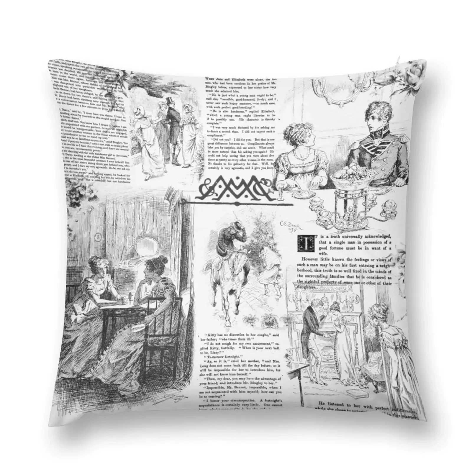 Pride and Prejudice - Pages Throw Pillow Luxury Pillow Cover autumn pillowcase pillow