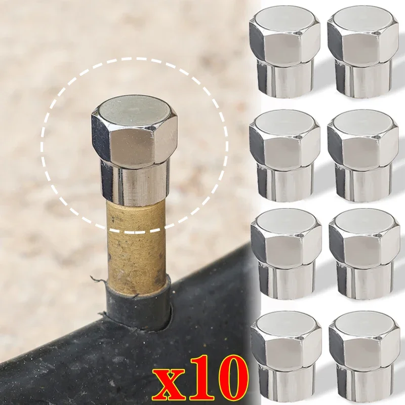 10pcs Car Tire Valve Caps Valve Flat Head Ring Plastic Airtight Cover Waterproof Dust for Automobiles Motorcycles Trucks Bikes