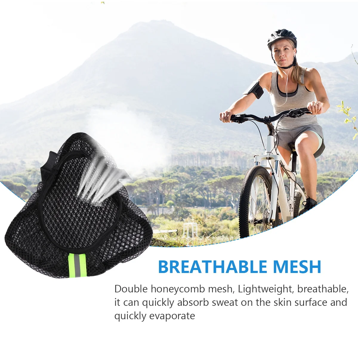 

3Pcs Universal Sun-Proof Bike Seat Covers Breathable Durable Mesh Saddle Pads Black Bike Accessories Ride Protection