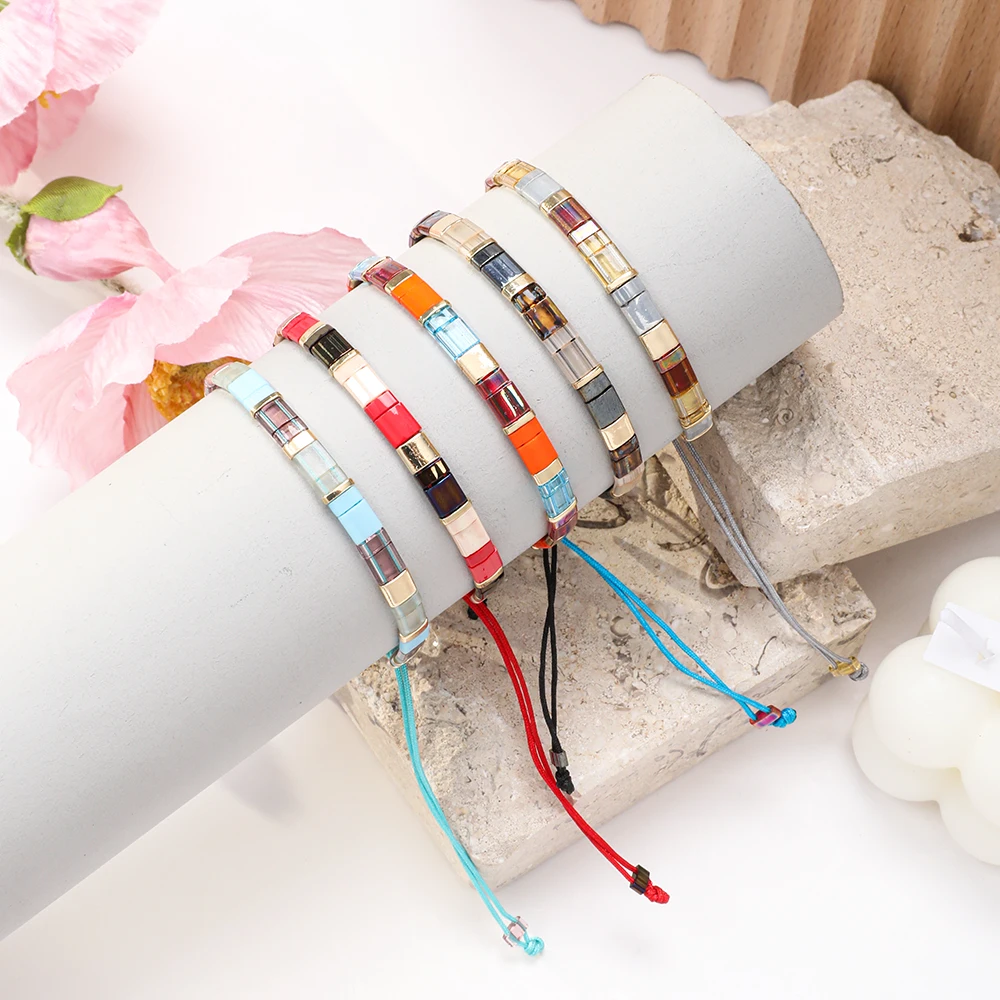 ZMZY Miyuki Tila Beads bracciale per donna Fashion Stacked Colorful Glass Charm Pulseras Femme accessori per gioielli